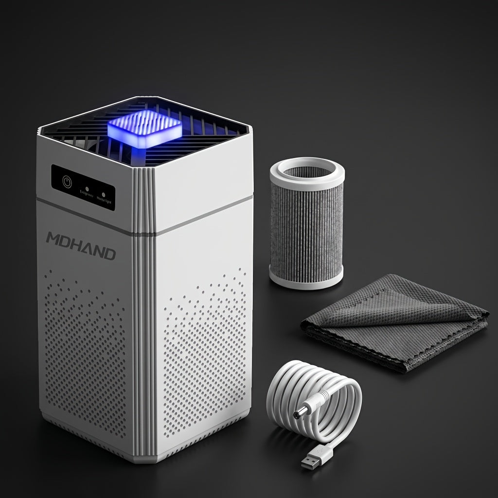 Portable Air Purifier 2 Pack USB Powered Ultra-Quiet 34dB with Replacement Filters – Personal Air Cleaner for Bedroom, Home Office, Desk & Dorm Room, Removes Dust, Allergens & Odors