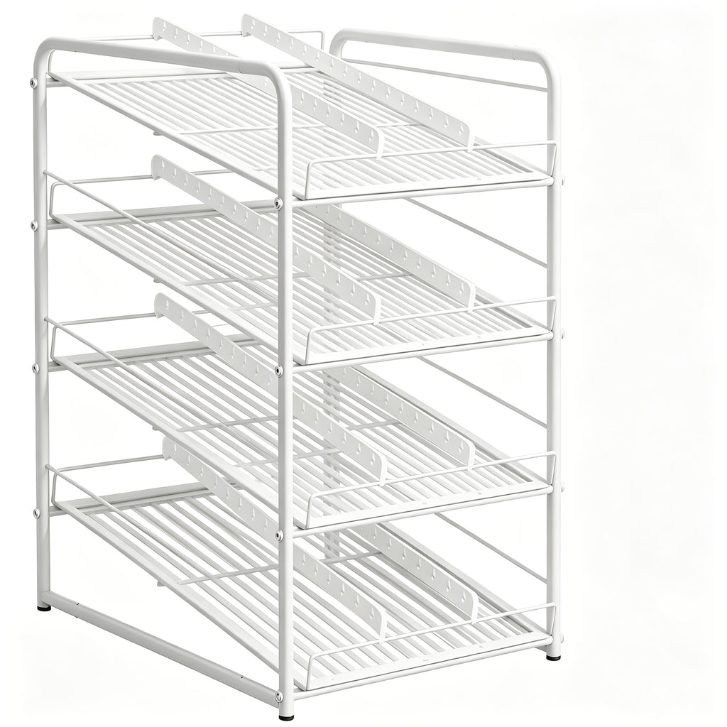 7-Tier Can Rack Organizer for Pantry | Holds 84 Cans Metal Can Dispenser with Adjustable Dividers for Kitchen Cabinet