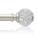 Adjustable Curtain Rod Crystal & Gold Single Decorative Rod for Windows 28 to 122 Inch – Spliced Extension Design, 8 Size Options