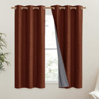 Linen Blackout Curtains 2 Panels 100% Farmhouse Grommet Top – Thermal Insulated Thick Window Drapes for Living Room Bedroom, 11 Colors 6 Sizes