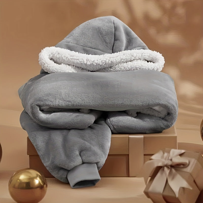 Wearable Blanket Hoodie Oversized Flannel with Pockets Super Soft Warm Cozy Sweatshirt Blanket for Women Men Adult Winter Extra Long Multiple Colors