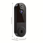 1080P Video Doorbell Camera Wireless – Intelligent Body Detection, Two-Way Audio, Infrared Night Vision, Cloud Storage, Real-Time View, 5200mAh Battery, Black Linen