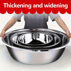 Large Stainless Steel Mixing Bowl 15.74 Inch - Heavy Duty 304 Steel Rustproof Kitchen Bowl for Baking Cooking Pasta Salad Dough, Commercial & Home Prep, Dishwashing Basin