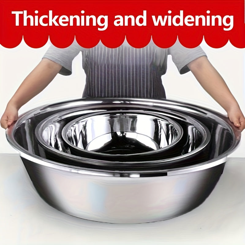 Large Stainless Steel Mixing Bowl 15.74 Inch - Heavy Duty 304 Steel Rustproof Kitchen Bowl for Baking Cooking Pasta Salad Dough, Commercial & Home Prep, Dishwashing Basin