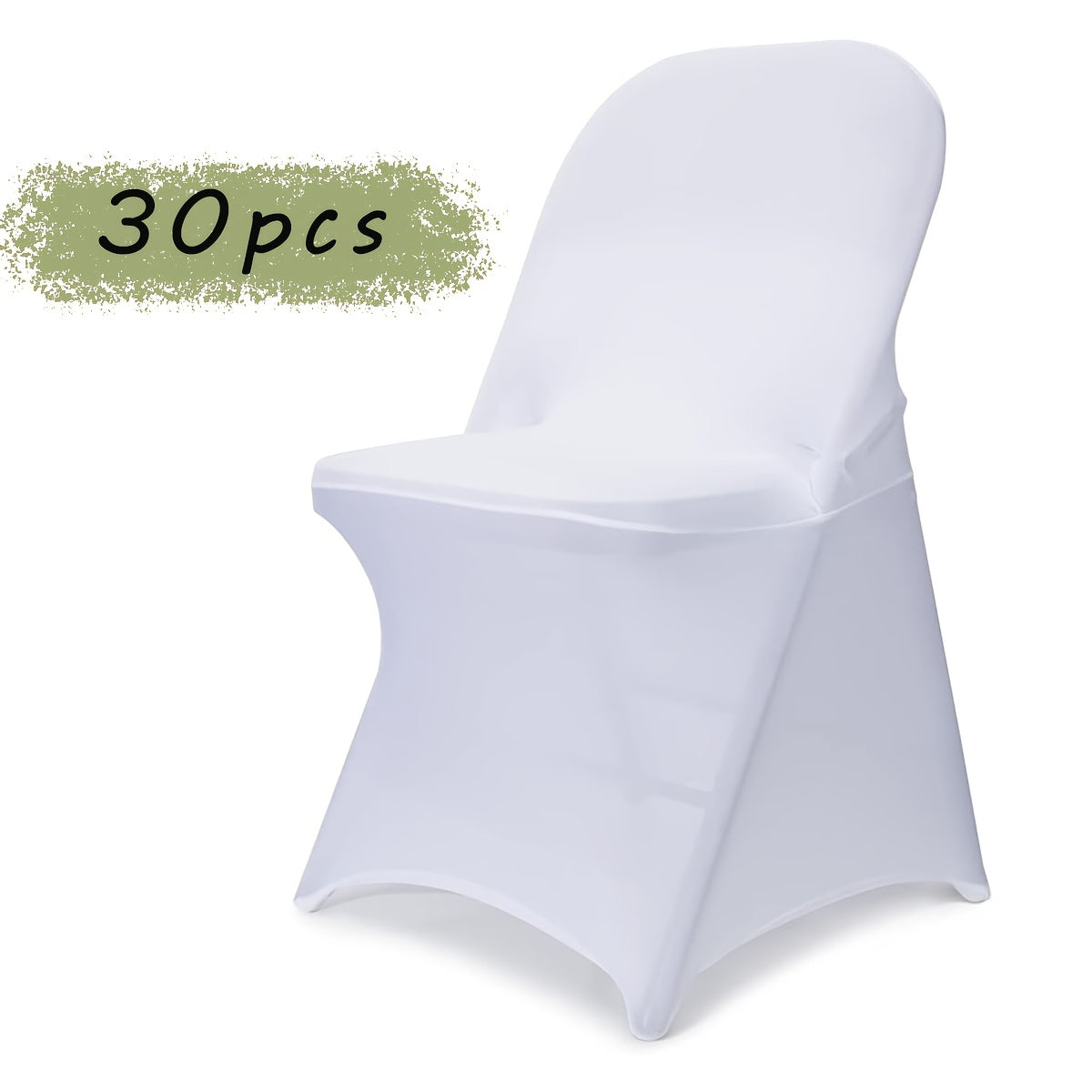 30-Pack Stretch Spandex Chair Covers Universal Washable Removable Slipcovers for Wedding Party Dining Room Banquet Event Black White