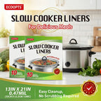 Slow Cooker Liners Disposable Cooking Bags 13x21 In, 20 Pack – Fits 3-8 Quart Oval & Round Pots 4QT to 8.5QT, No-Scrub Easy Cleanup Kitchen Bag