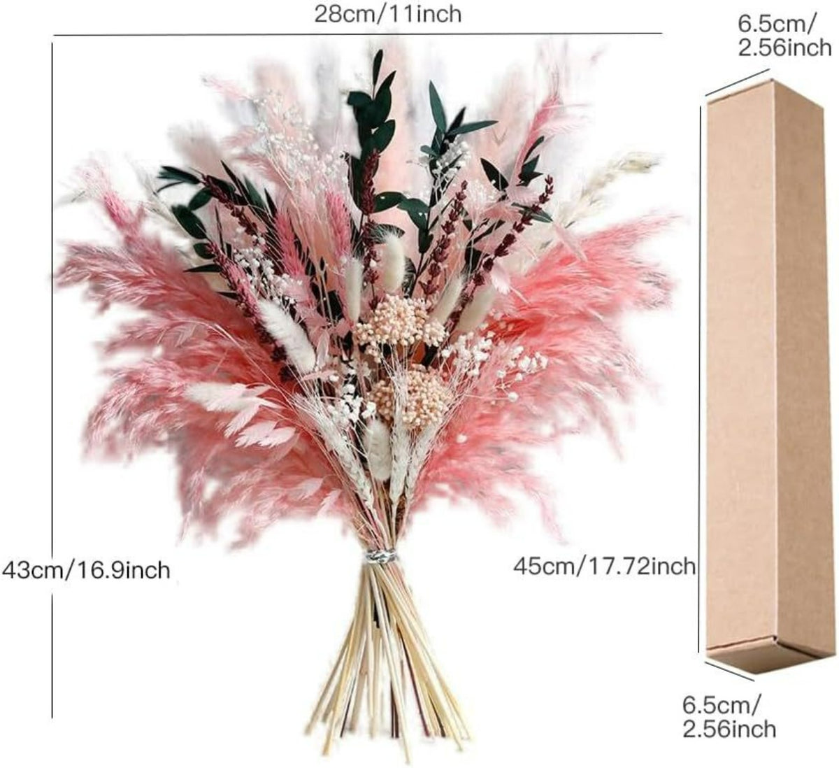 50-Piece Pampas Grass & Dried Flower Bouquet Set – Boho Reed Feather Mix for Wedding Decor, Living Room Arrangement & Nordic Photo Props