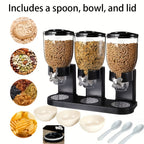 Dry Food & Candy Dispenser with Spoon, Bowl & Lid – 17.5oz Countertop Snack Organizer for Pantry, Oatmeal, Nuts, Granola & Treats