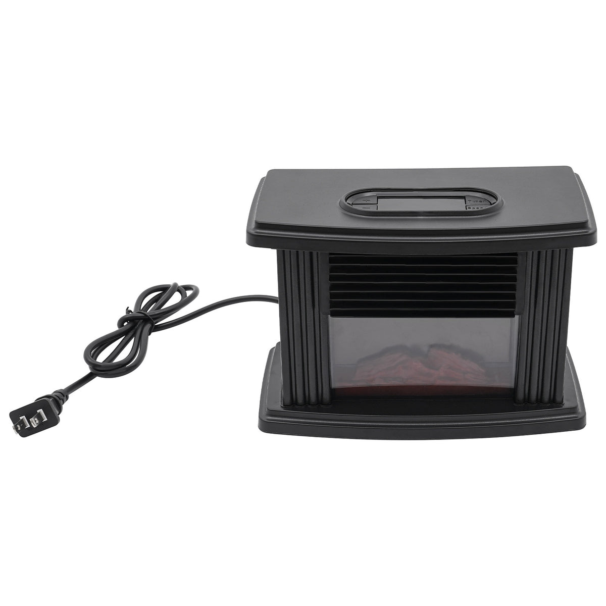 Mini Electric Fireplace Stove Heater – 1000W 3D Dancing Flame Effect, 3-Speed Tabletop Space Heater with Overheat Protection for Small Indoor Spaces | Vintage Freestanding Design | Black