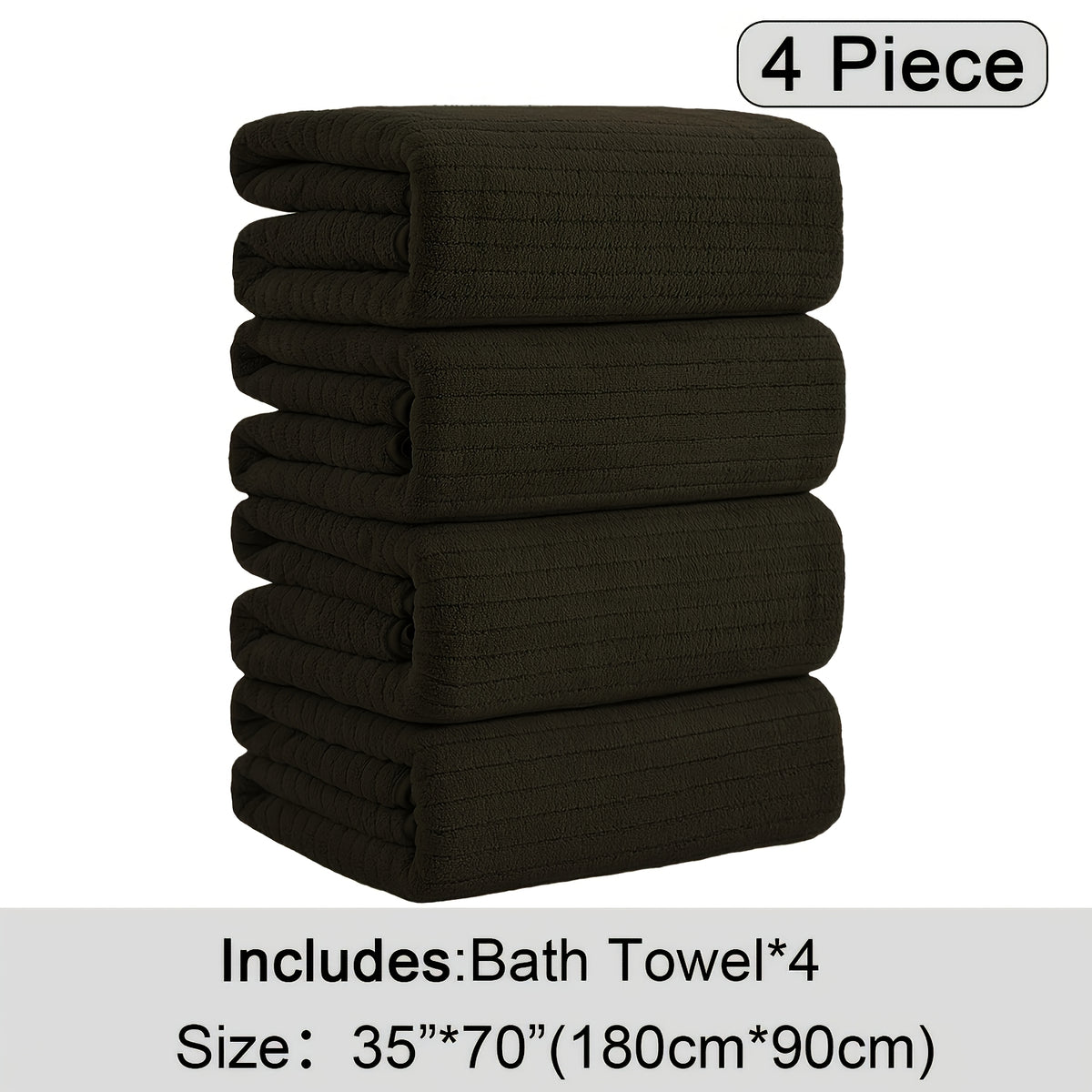 Oversized Bath Towel Set 4 Piece 35x71 Inch – Ultra Soft Quick-Dry Absorbent Microfiber Towels for Bathroom Spa Gym Travel, 10 Colors