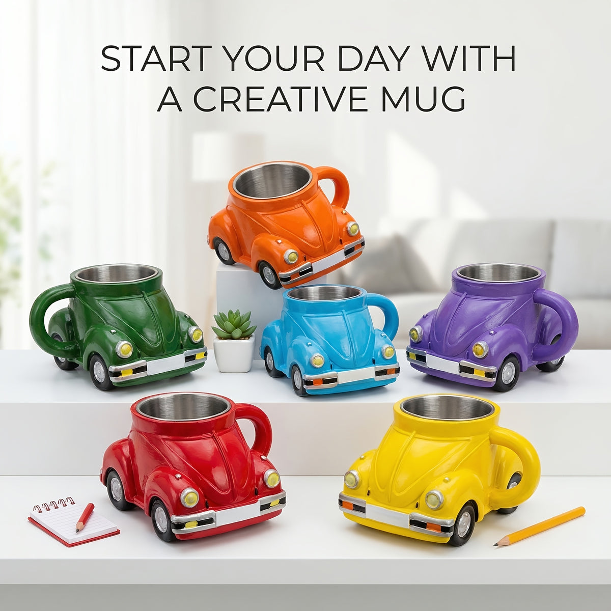 Sports Car Shaped Coffee Mug | Novelty Large Capacity Unique Drinkware Office Decor Gift for Car Lovers
