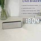 Contemporary LED Desk Clock with Temperature Display, Brightness Adjustment, Night Mode & Snooze – 12/24 Hour Digital Alarm Clock for Bedroom, Office & Nightstand