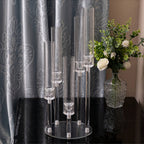 Clear Acrylic Candelabra Taper Candle Holder 5-Arm 6-Arm Wedding Centerpiece Dining Table Party Anniversary Decor