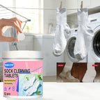Sock Cleaning Tablets 12-Pack Deep Penetrating Clean Odor Neutralizing Sweat and Stain Remover Laundry Soak Tablets for Socks No Scrubbing Needed