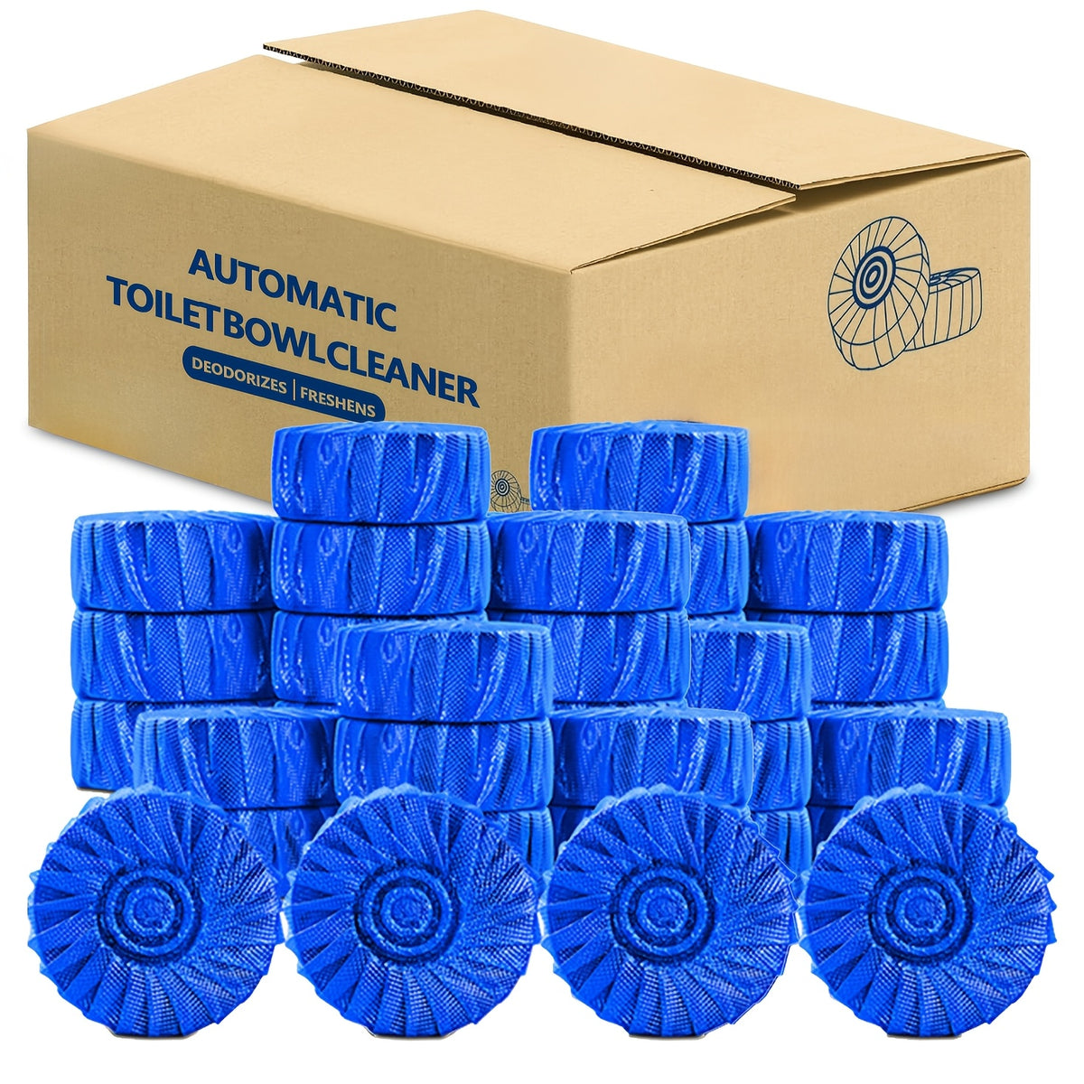 Automatic Toilet Bowl Cleaner Tablets 20/40 Pack – Long-Lasting, Deodorizing, Jasmine Scent, Low Odor, Tough Stain Removal, Safe for Plastic