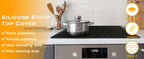 Silicone Stove Top Cover & Dish Drying Mat - 28x20 Inch, Heat Resistant to 450°F, Fits Electric & Glass Stovetops, Black