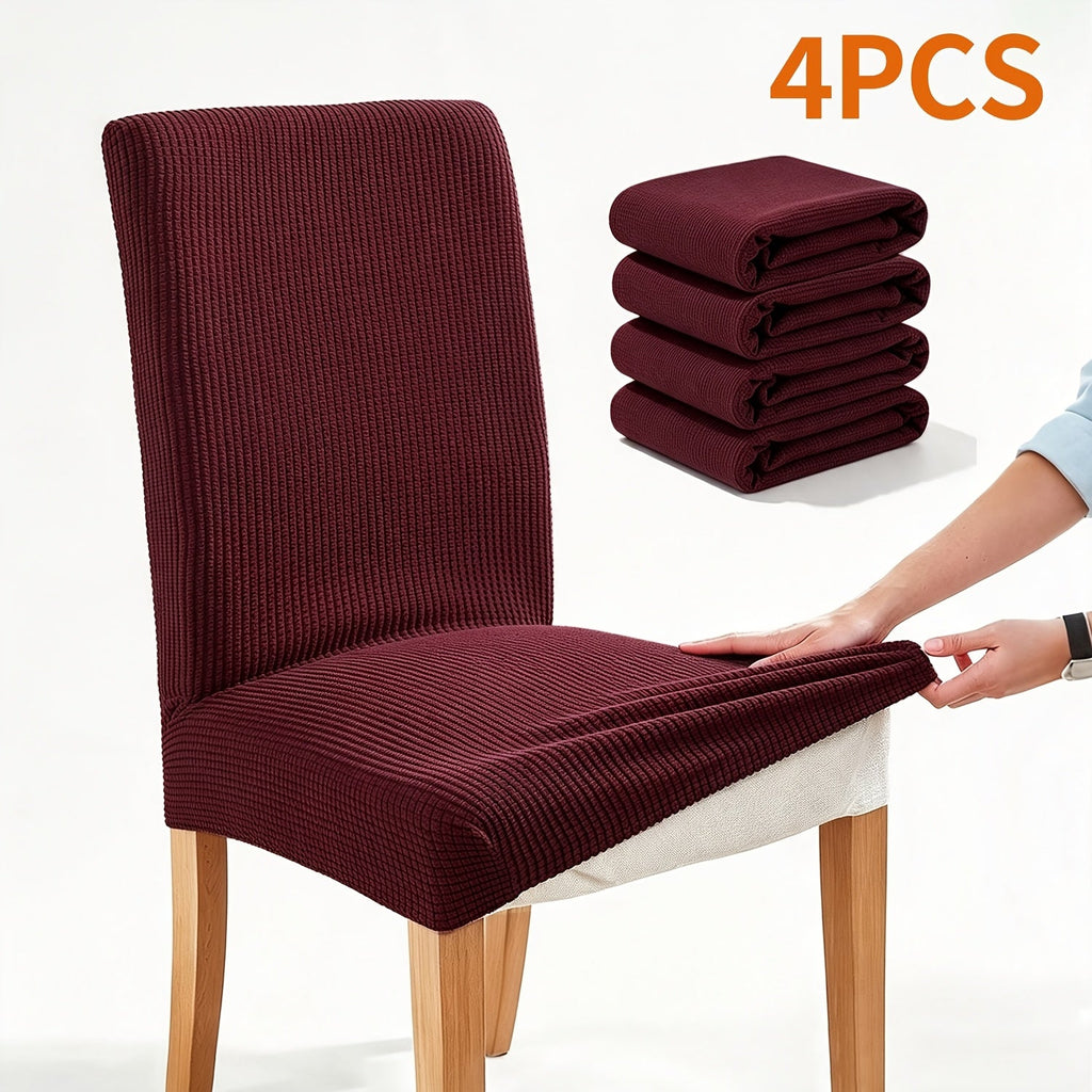 Dining Chair Covers 4/6pcs Set Washable Pet Friendly Dirt & Wear Resistant – Versatile Stretch Slipcovers for Home & Restaurant Seating, 12 Colors