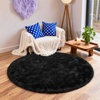 Tie Dye Round Area Rug Soft Plush Shaggy Circle Floor Mat Non-Slip for Living Room Bedroom Dorm – Boho Rainbow & Solid Colors 4x4 5x5 6x6 7x7 8x8 Ft | Home Decor Aesthetic