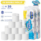 4-Ply Ultra-Soft Toilet Paper Bulk Rolls - Virgin Wood Pulp, Thick & Strong, No Flakes, Gentle on Skin, 10 / 20 / 30 Roll Packs for Home, Office & Hotel Bathrooms