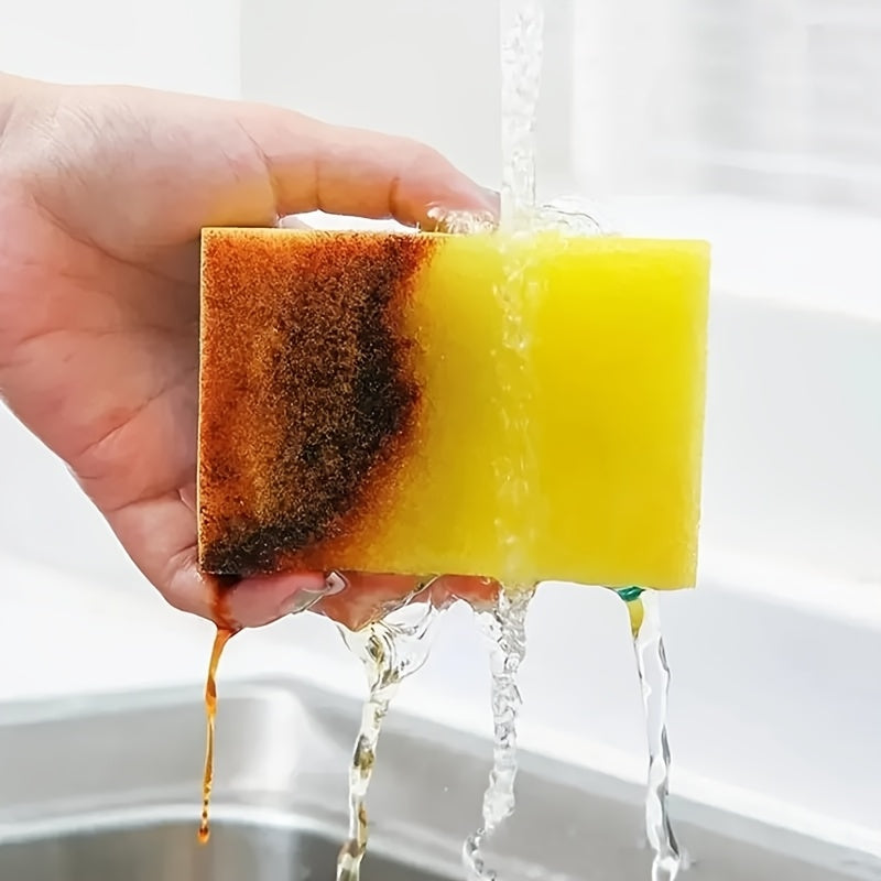 100 Pcs Heavy Duty Dish Sponges Thickened Polyurethane Scouring Pads Soft Absorbent Non-Scratch for Pots Pans Kitchen Bulk Pack