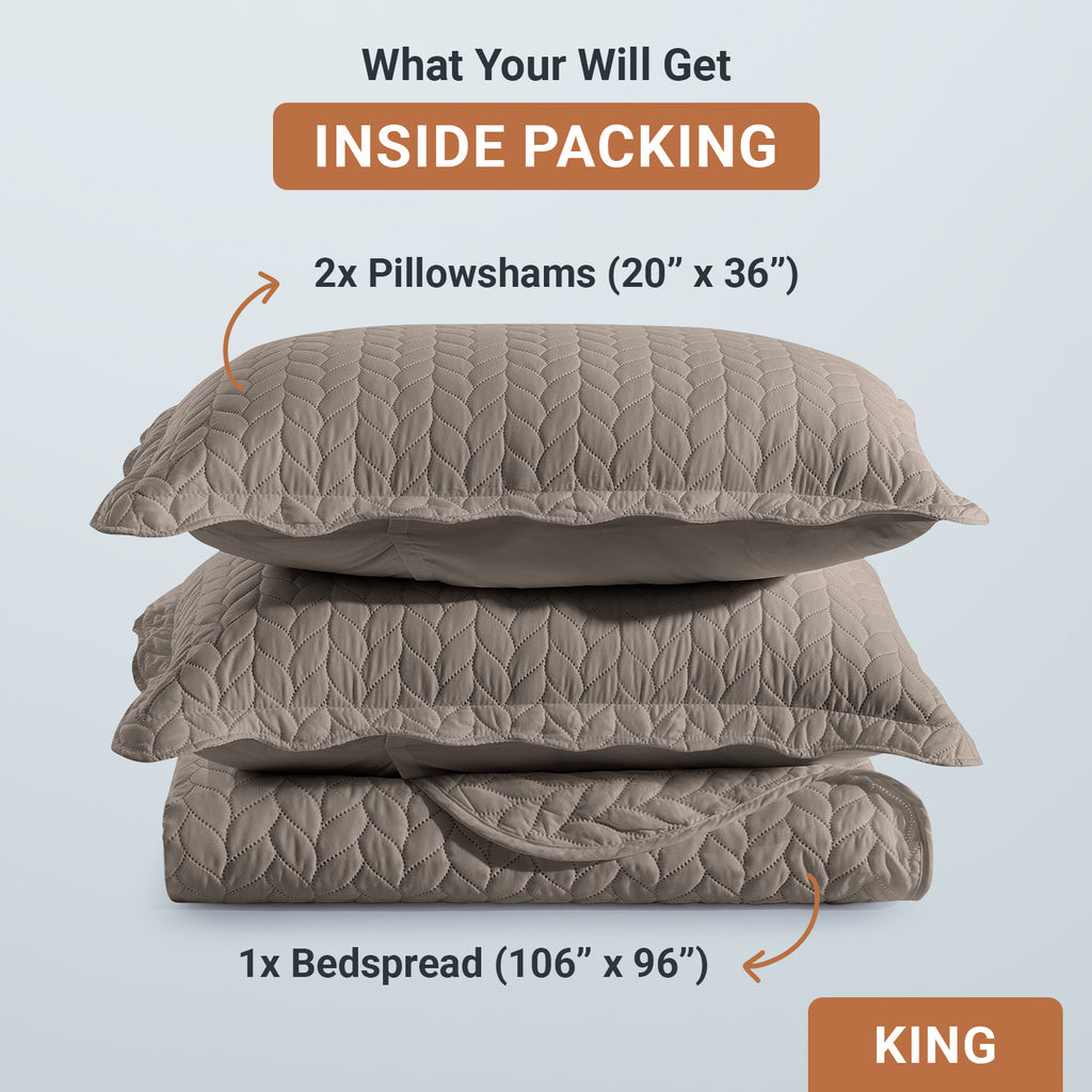 Microfiber Quilt Bedspread Set All Season Lightweight – Soft Breathable Quilted Coverlet Twin Full Queen King 16 Colors Machine Washable