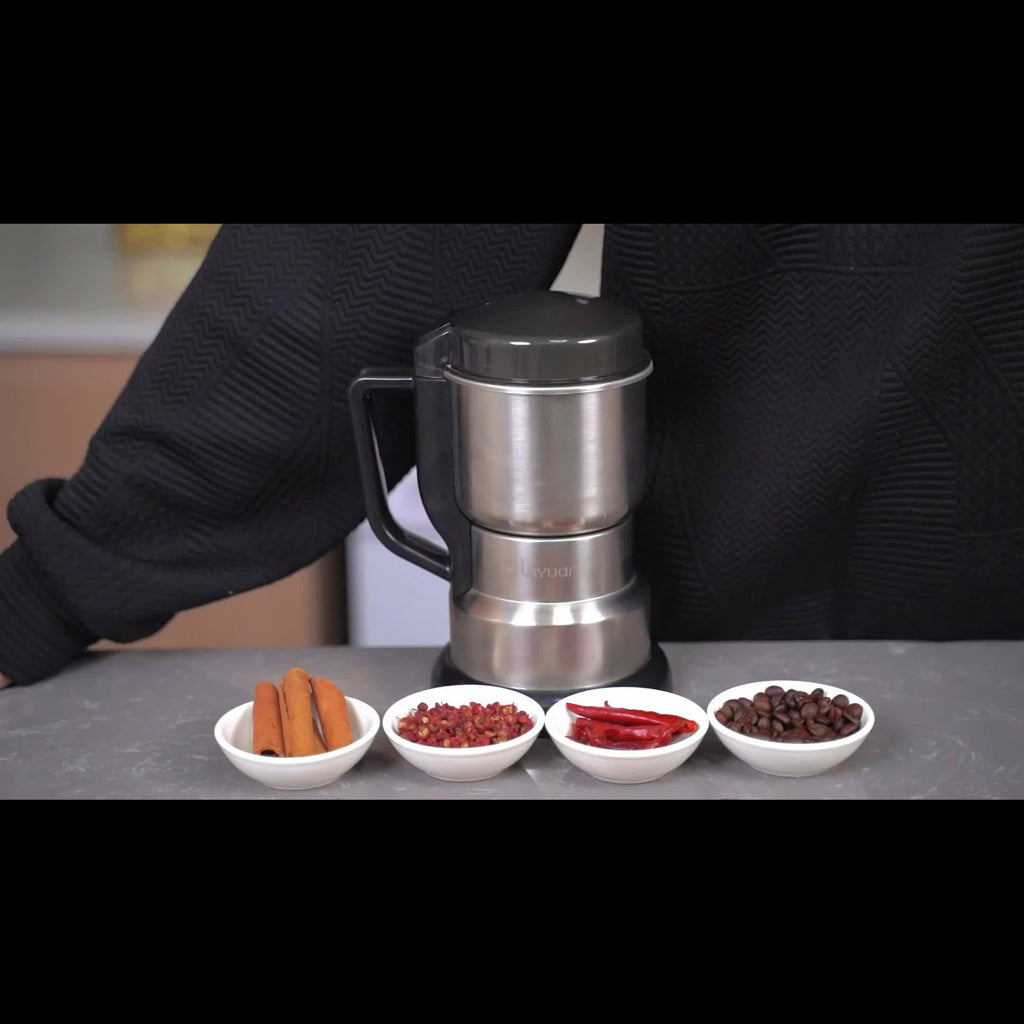 Electric Coffee Bean Grinder 300W 400g/14oz, 8-Blade Stainless Steel, One-Touch Button, Grinds Up to 36 Cups in 10 Seconds – Also for Spices, Grains & Nuts