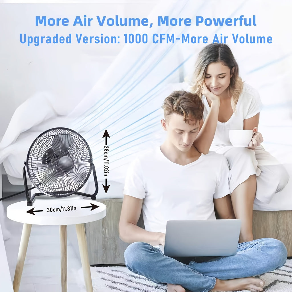 High-Velocity Industrial Floor Fan, 9" or 20", 3-Speed Metal Construction, for Garage, Workshop, Commercial & Home Use
