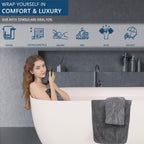 8 Piece Bath Towel Set Oversized – 2 Extra Large Bath Sheets, 2 Hand Towels, 4 Washcloths – Soft, Highly Absorbent, Quick Dry Shower Towels for Bathroom, Hotel, Spa & Beach