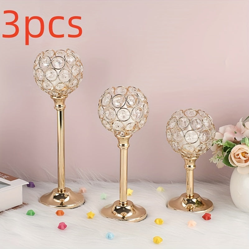Crystal Candelabra Centerpiece Set of 6 – Elegant Wedding Table Decoration, Candlelit Dinner Photo Props, Birthday Anniversary Party Decor for Home Hotel Banquet (Candles Not Included)