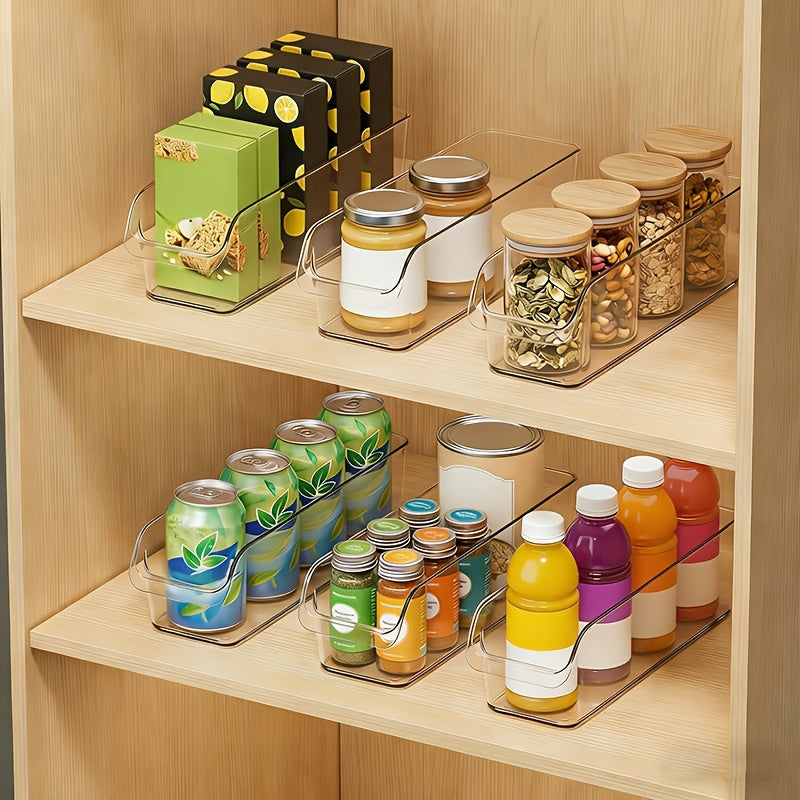 Clear Plastic Storage Bins Set of 3 or 6 – Stackable Transparent Organizer Containers for Cosmetics, Snacks, Beverages & Face Masks | Multi-Size for Pantry, Refrigerator, Bathroom & Vanity Countertop