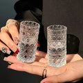 Diamond Engraved Shot Glasses Set of 4 or 6 – Elegant Crystal-Look Mini Spirit Glasses for Vodka, Whiskey & Cocktails – Reusable Party Barware