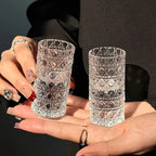 Diamond Engraved Shot Glasses Set of 4 or 6 – Elegant Crystal-Look Mini Spirit Glasses for Vodka, Whiskey & Cocktails – Reusable Party Barware