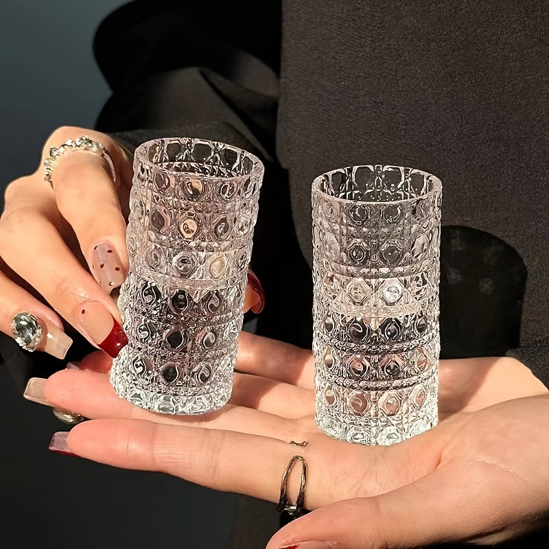 Diamond Engraved Shot Glasses Set of 4 or 6 – Elegant Crystal-Look Mini Spirit Glasses for Vodka, Whiskey & Cocktails – Reusable Party Barware