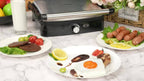 1200W Panini Press & Sandwich Maker 4-Slice Non-Stick Grill, 180° Flat Open, Adjustable Temp 120–428°F, Removable Drip Tray, LED Indicator, Cool-Touch Handle