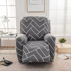 Recliner Slipcover Set of 4 with Side Pocket, Extra Large Jacquard Stretch Furniture Protector Cover, Elastic Band Closure, 92% Polyester All-Season Recliner Chair Cover for Living Room, 10 Patterns