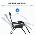Set of 2 Zero Gravity Recliner Lounge Chairs with Cup Holder Tray – Adjustable Outdoor Relaxing Chairs for Patio, Lawn, Garden & Beach | 7 Color Options