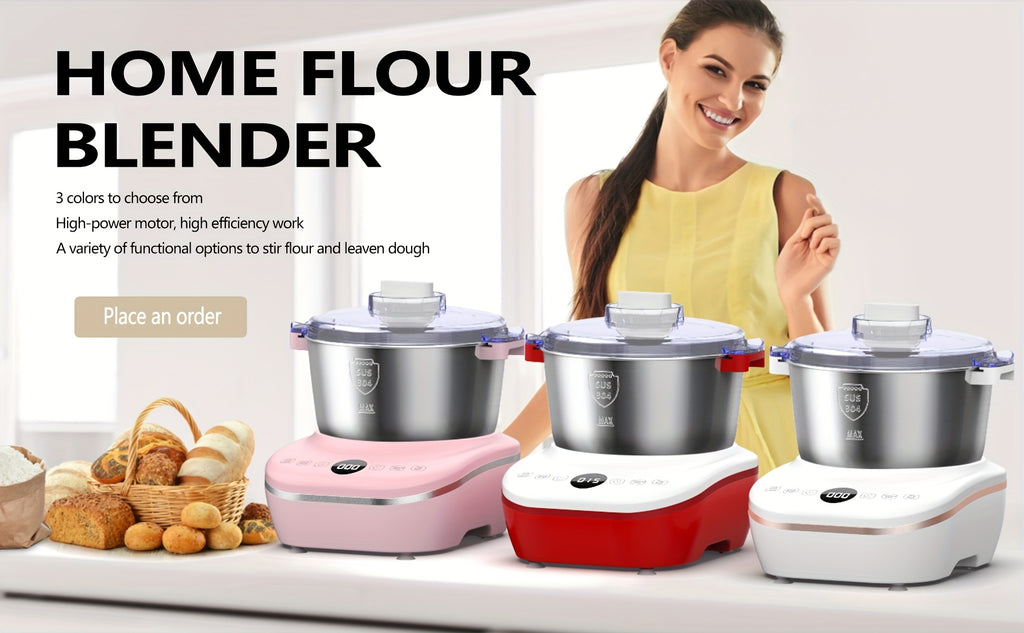 Electric Dough Maker 5.2Qt 250W 304 Stainless Steel Bowl with Ferment Function - Automatic Kneading Machine for Bread, Pizza, Pasta, Roti, Dumplings - Adjustable Time, 3 Modes, Home Kitchen