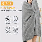 Oversized Bath Towel Set 4 Piece 35x71 Inch – Ultra Soft Quick-Dry Absorbent Microfiber Towels for Bathroom Spa Gym Travel, 10 Colors