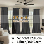 Blackout Curtains Rod Pocket 4 Panels - Thermal Insulated Room Darkening Noise Reducing Matte Drapes for Bedroom Living Room Office, 9 Colors 11 Sizes