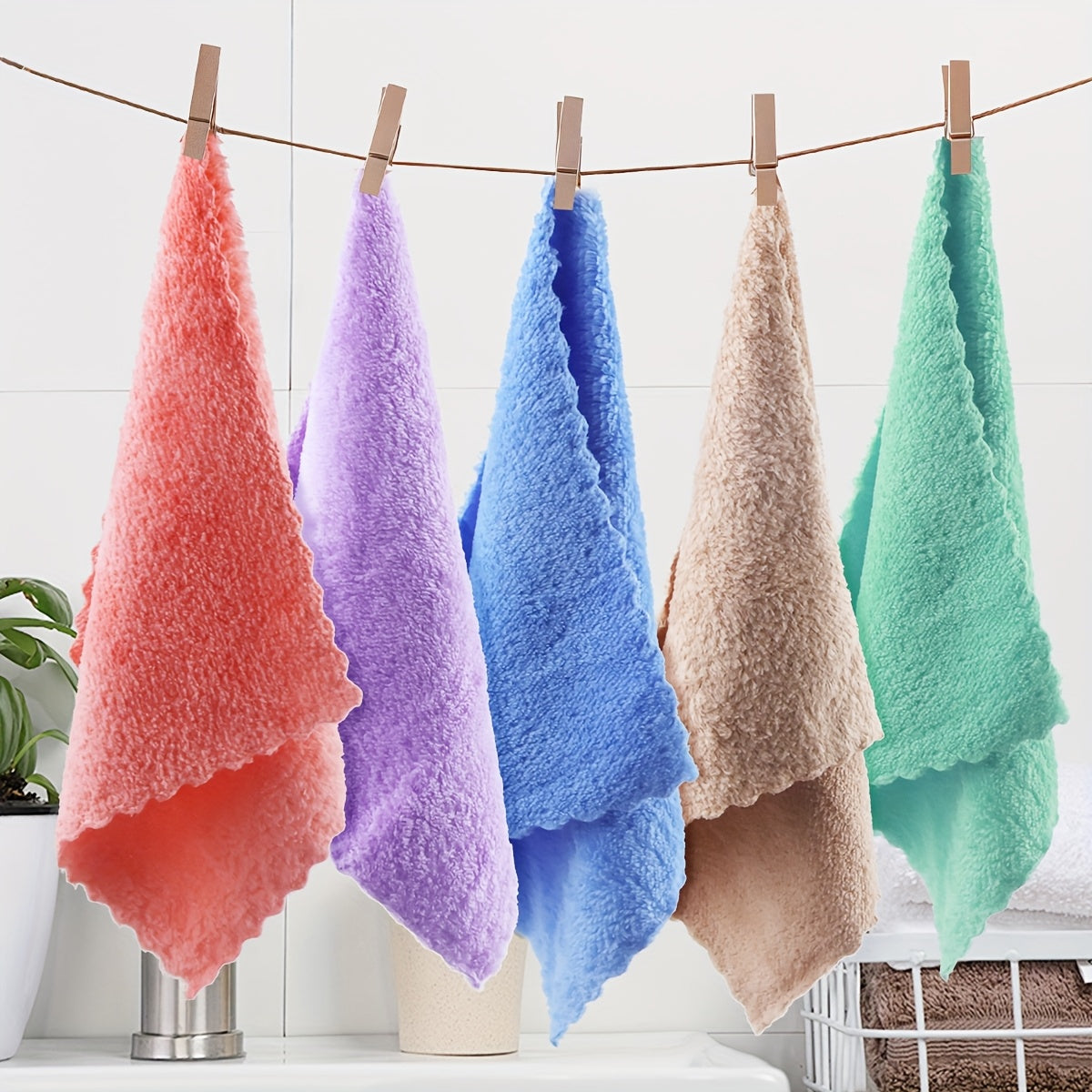 Microfiber Towel Set Bulk 40 Piece – Ultra Soft Coral Fleece Quick-Dry Absorbent Hand Face Towels for Home Bathroom, Skin-Friendly Cleaning Wipes