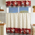 3-Piece Kitchen Curtain Valance & Tiers Set – Semi-Sheer Polyester, Rod Pocket, Machine Washable | Chef, Sunflower & Star Designs | Kitchen, Bedroom & Bathroom | Nuvia Haven