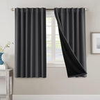 Blackout Curtains 2 Panels 100% Room Darkening 96 Inch Long – Triple Weave Thermal Insulated Back Tab & Rod Pocket Window Drapes for Bedroom & Living Room