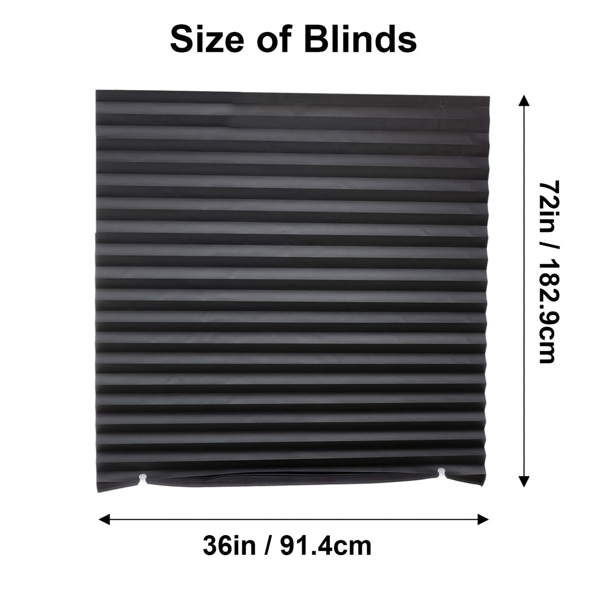 Blackout Pleated Paper Shades No Drill Cut to Size – 6 Pack Room Darkening Window Shades with 12 Clips, Temporary Portable Privacy Shades for Home, Travel & RV, Easy Install, 36"W × 72"H