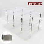 Can Organizer Rack for Fridge & Pantry 3-Tier Stackable Rolling Soda Can Dispenser Clear Plastic Space-Saving Canned Food Storage — 1 or 3 Sets