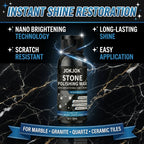 Floor Polishing Wax Paste for Marble Granite Quartz Ceramic Tile | Nano Brightening High Gloss Finish, Scratch Repair & Stain Protection, Long-Lasting Stone Care Polish for Home Floors