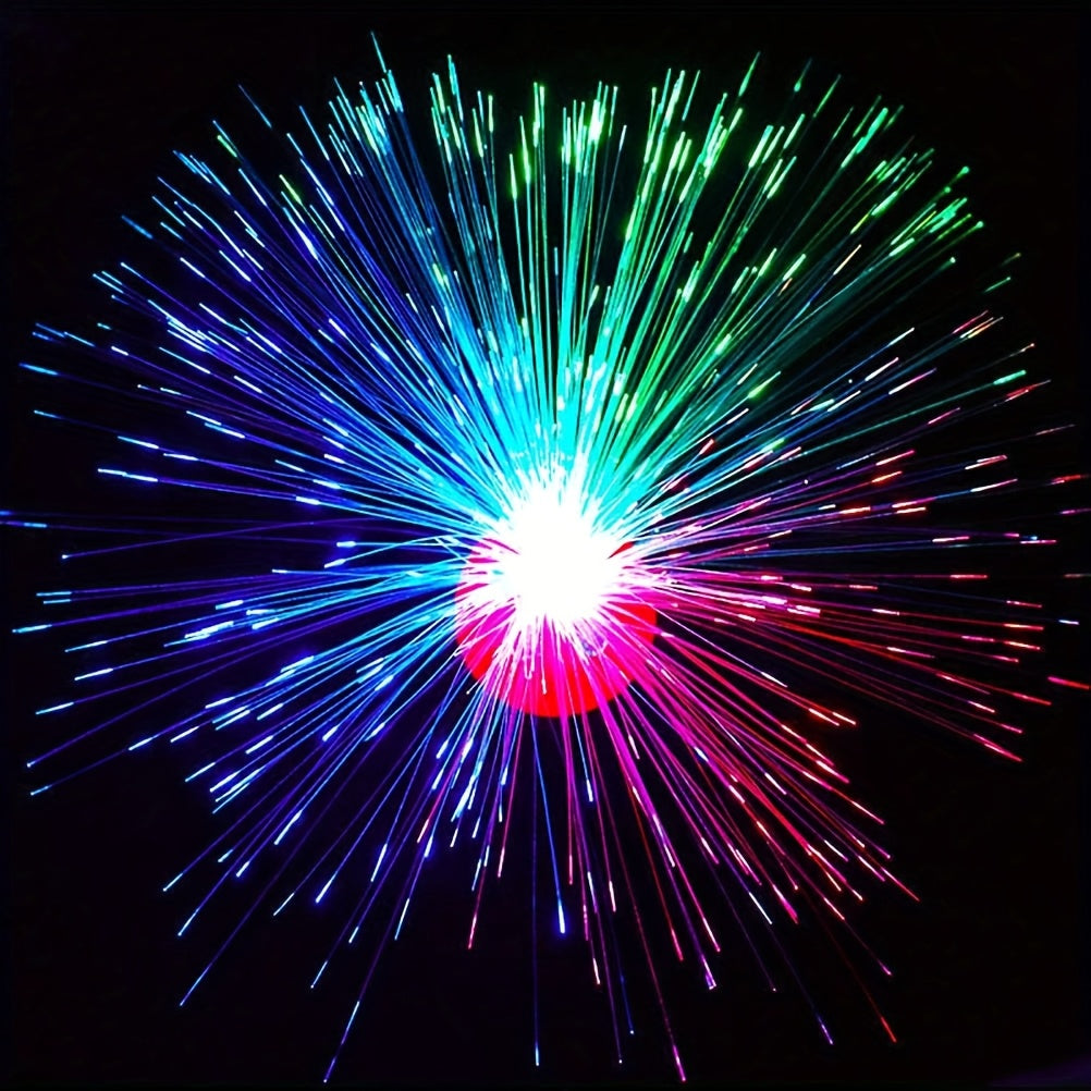 Fiber Optic Night Lights 3-Pack Colorful – Decorative Ambient Glow Lights for Home, Desktop, Car & Christmas Party Decor, Random Colors