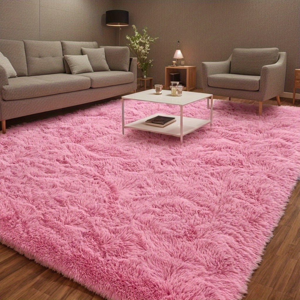 Shaggy Plush Area Rug Non-Slip Machine Washable Fluffy Tie-Dye Shedding Resistant 5x8 8x10 ft for Living Room Bedroom 7 Colors