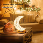 Crystal Touch Table Lamp Moon or Star Shape, Rechargeable Dimmable Bedside Lamp with 3 Color Modes, Aesthetic Bedroom Night Light for Living Room, Christmas & Holiday Decoration Gift