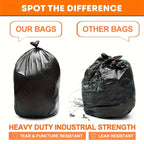 55-60 Gallon Heavy Duty Black Garbage Bags Tear Resistant Large Trash Bags for Home Garden Outdoor Commercial Camping 25 Pack