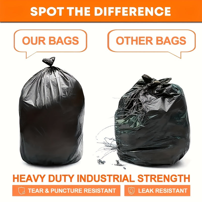 55-60 Gallon Heavy Duty Black Garbage Bags Tear Resistant Large Trash Bags for Home Garden Outdoor Commercial Camping 25 Pack